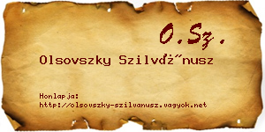 Olsovszky Szilvánusz névjegykártya